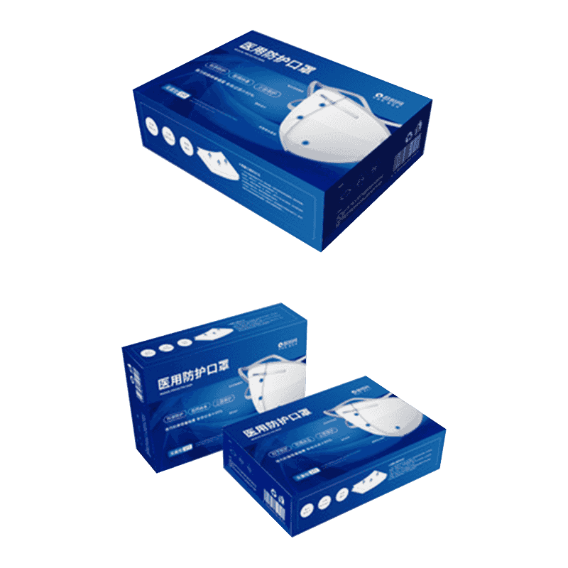 Krabice na balenie jednorazových masiek z vlnitej lepenky