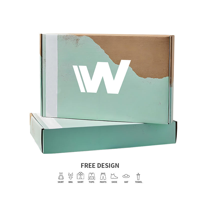 Škatule na balenie vlnitých odevov šedozelenej farby