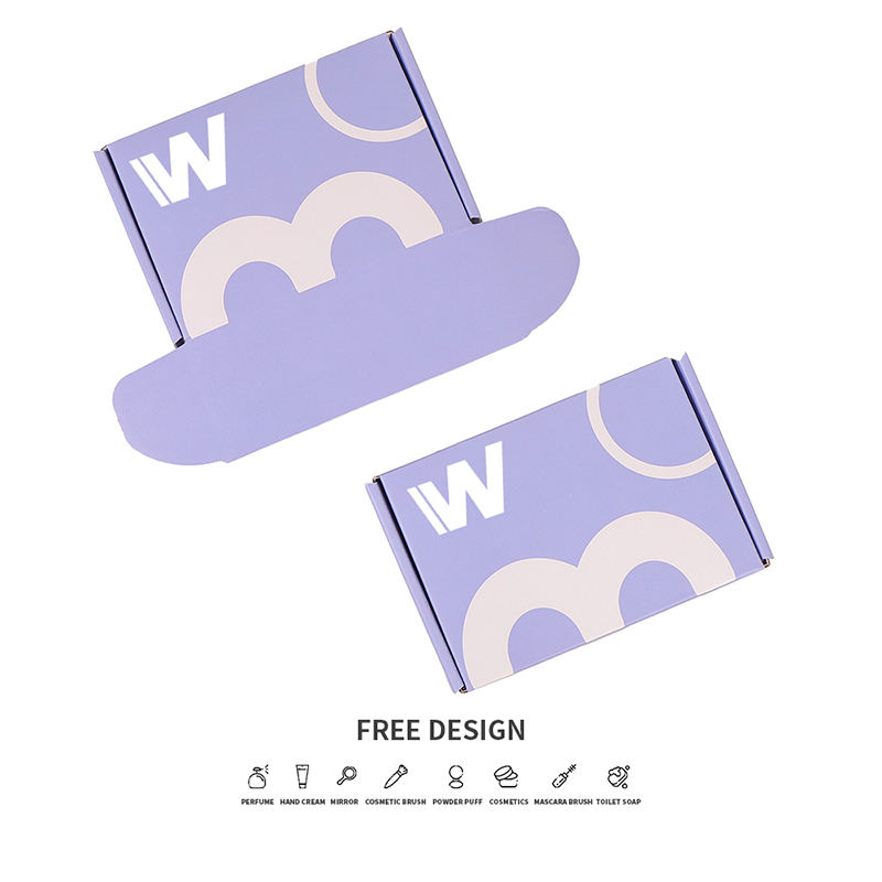 Levanduľové fialové vlnité kozmetické obalové škatuľky