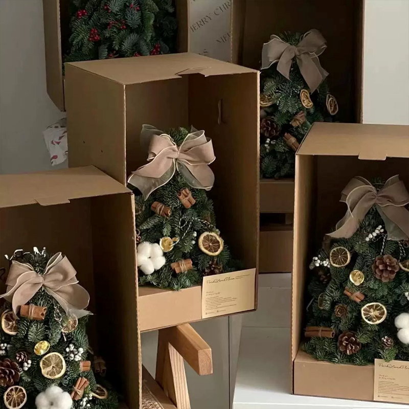 Jednotné hnedé vlnité darčekové krabičky na kvety