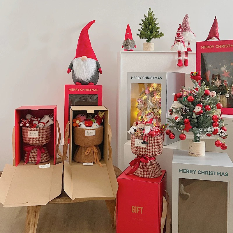 Slávnostné priehľadné kvetinové darčekové krabičky